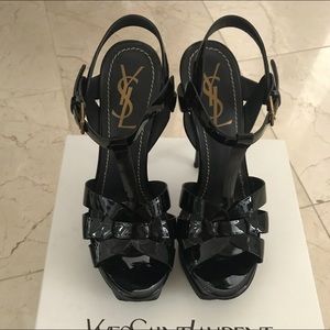 Yves Saint Laurent YSL tribute black sandals